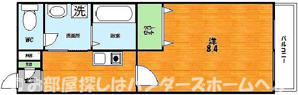 アムールGフォレスト(1K/1階)の間取り写真