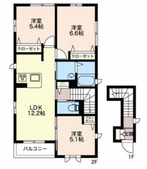 レコルト(3LDK/2階)の間取り写真