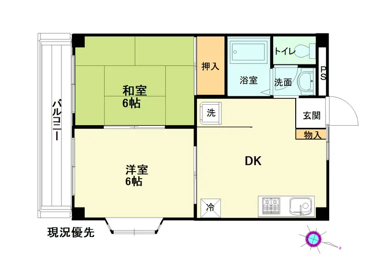 クレインフラップ馬場 1階階 間取り