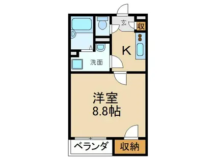 クレイノ日新香里園(1K/1階)の間取り写真
