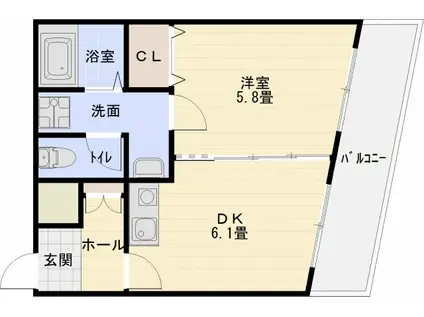 コンチェルト(1DK/1階)の間取り写真