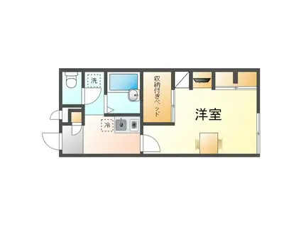 レオパレスめんそーれー(1K/1階)の間取り写真