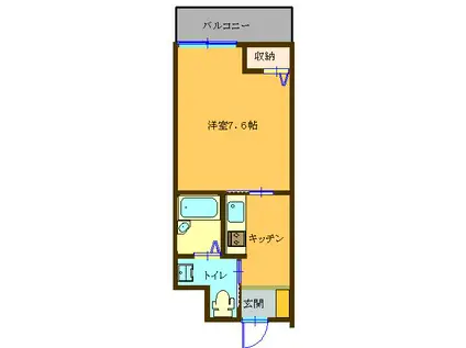 ストラール(1K/3階)の間取り写真