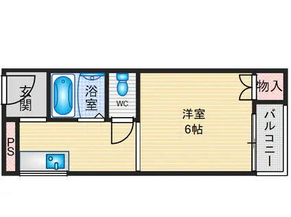 シャ・トリコロール千里丘東(1K/3階)の間取り写真