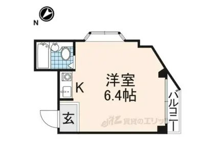 ハマンション枚方元町(ワンルーム/4階)の間取り写真