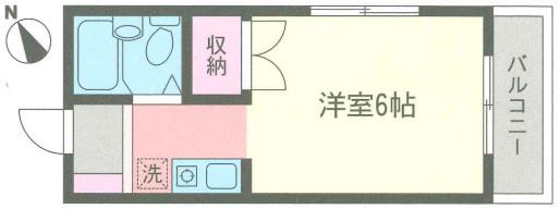 ホワイトハウス(1K/2階)の間取り写真