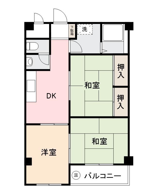 桜町ハイツ(3DK/2階)の間取り写真