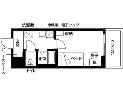 インコントラーレ神戸港島(ワンルーム/8階)の間取り写真