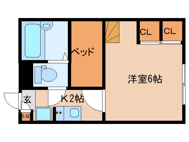 レオパレス伏見II(1K/1階)の間取り写真