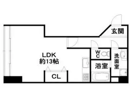 枝川ハイツ(ワンルーム/4階)の間取り写真