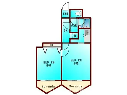 エクセルかちどき橋(1LDK/1階)の間取り写真