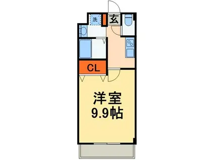 金太郎ヒルズ18(1K/4階)の間取り写真