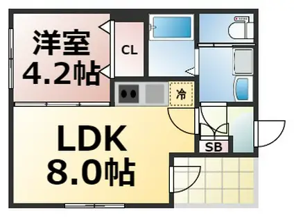 ハーモニーテラス中川西II(1LDK/1階)の間取り写真