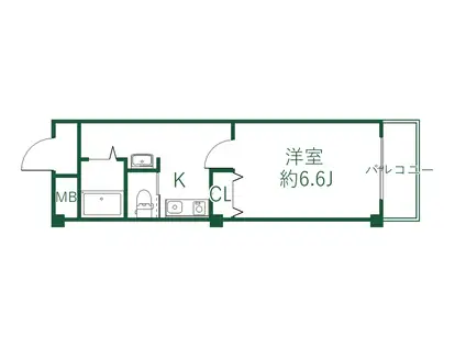 平井ビル(1DK/3階)の間取り写真