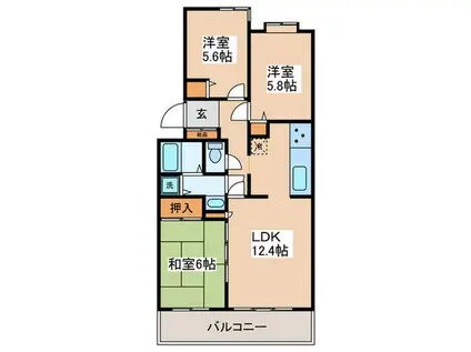 シェラ鷺沼(3LDK/1階)の間取り写真