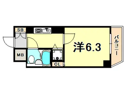 ホーユーコンフォルト新神戸(1K/6階)の間取り写真