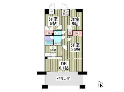 フローラ大塚壱番館(3LDK/1階)の間取り写真