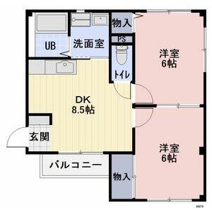 SURPLUSプルミエ(2DK/1階)の間取り写真
