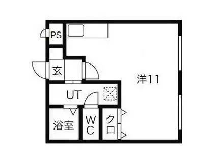 モスト豊平8・9(ワンルーム/3階)の間取り写真