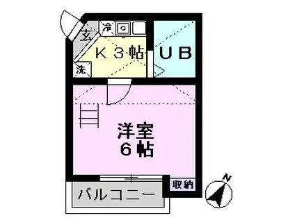 アネックス新松戸7期(1K/2階)の間取り写真