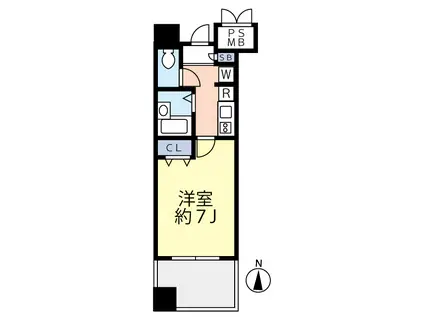 グランヴァン東品川(1K/6階)の間取り写真