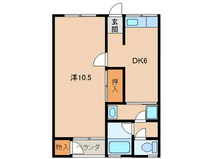 家永マンション(1DK/1階)の間取り写真