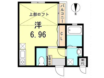 エビラ須磨(ワンルーム/2階)の間取り写真