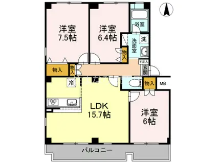 TAIHEIHOUSE(3LDK/2階)の間取り写真