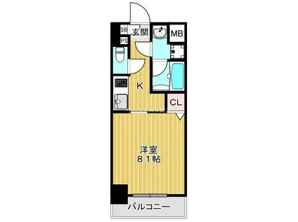 エグゼ大阪ドームII(1K/6階)の間取り写真