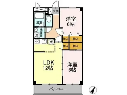 MKビル(2LDK/5階)の間取り写真