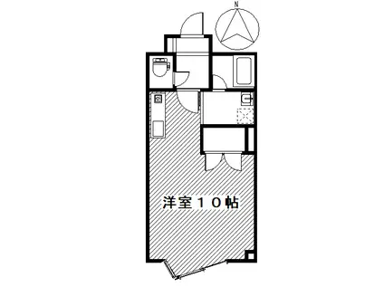 キュウブEX三俣(ワンルーム/2階)の間取り写真