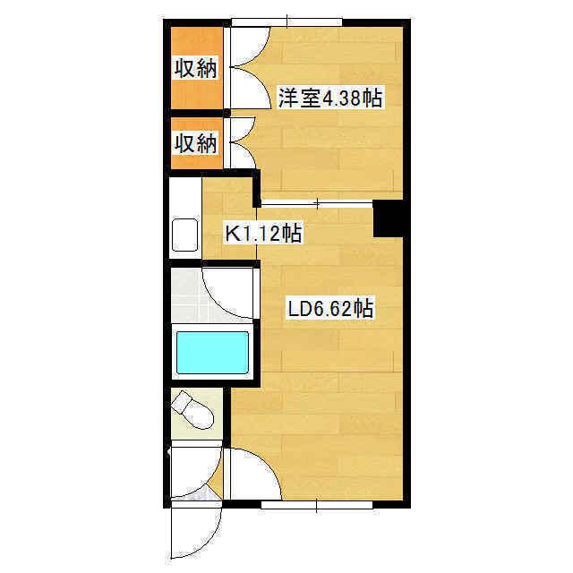本町コーポ(1DK/2階)の間取り写真