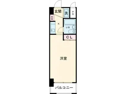 マリオン志度(1K/2階)の間取り写真