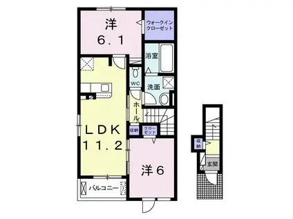 コーネリア西浜I(2LDK/2階)の間取り写真