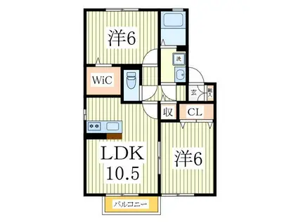 ハイムカトレアII(2LDK/2階)の間取り写真