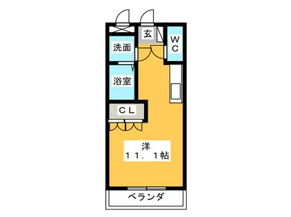 メゾン土貴野(ワンルーム/2階)の間取り写真