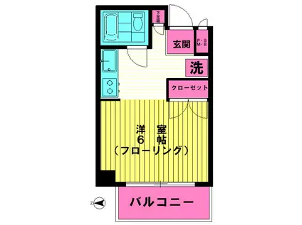 SHIBUYA F HOUSE 10TH(1K/3階)の間取り写真