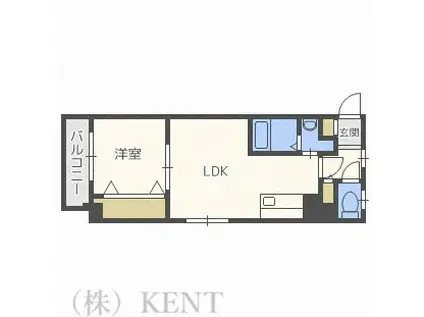 マイスターシャーレ桑園(1LDK/2階)の間取り写真
