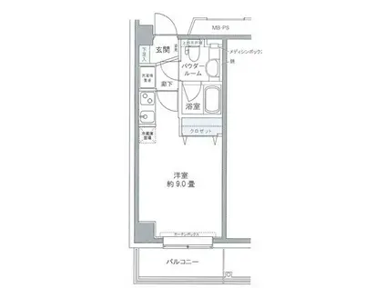 プライムアーバン豊洲(ワンルーム/5階)の間取り写真