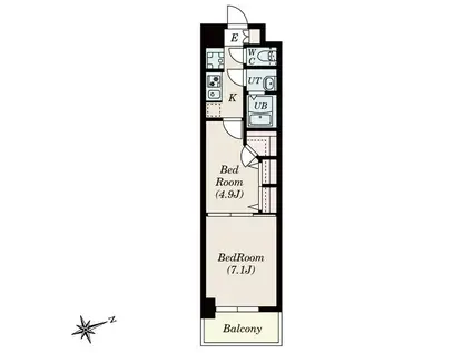 S-RESIDENCE神沢AFFORD(2K/1階)の間取り写真