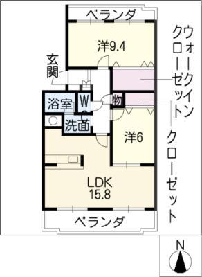 THE ROOTS(2LDK/3階)の間取り写真