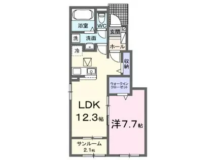 コンテルミナス(1LDK/1階)の間取り写真