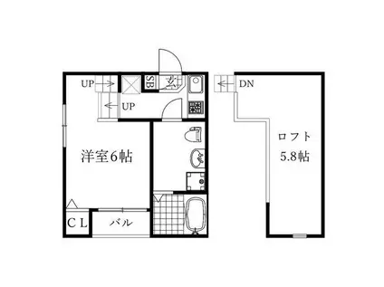 HUMMING LIFE新栄(1K/2階)の間取り写真