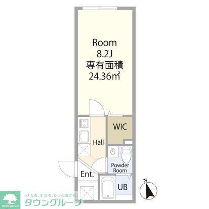クレスト東村山(1K/2階)の間取り写真