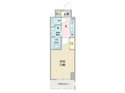 プレイズシード浅間町(1K/2階)の間取り写真