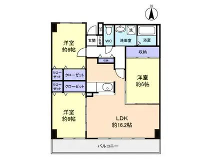 アイングレース八千代(3LDK/4階)の間取り写真