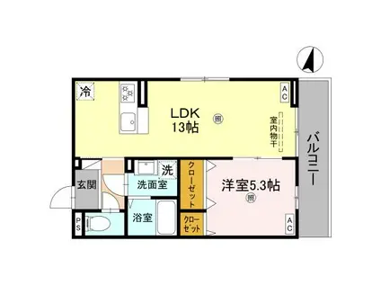 ボヌールメゾンKASUGAII(1LDK/2階)の間取り写真