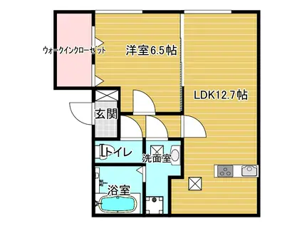 ヴェルドミール蓮台寺(1LDK/2階)の間取り写真