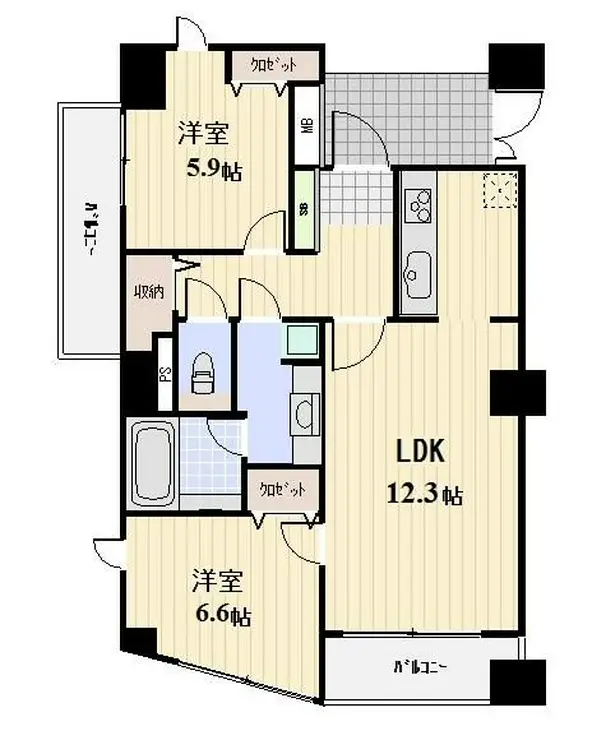 パークテラス恵比寿 12階階 間取り