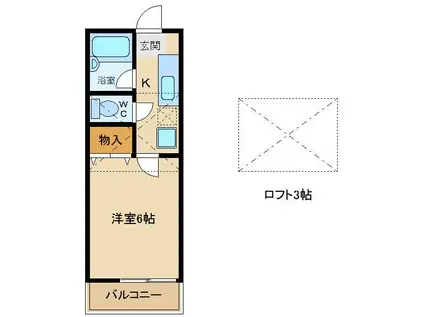 ハイツX(1K/2階)の間取り写真
